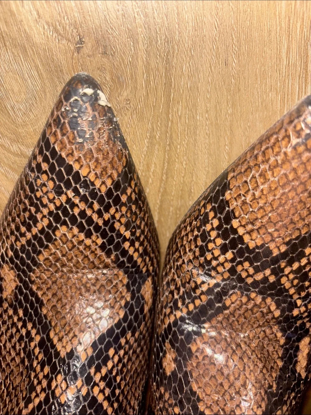 Stuart Weitzman Snake-Print Brown Over-the-Knee Boots